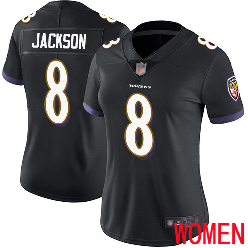 Baltimore Ravens Limited Black Women Lamar Jackson Alternate Jersey NFL Football #8 Vapor Untouchable->baltimore ravens->NFL Jersey